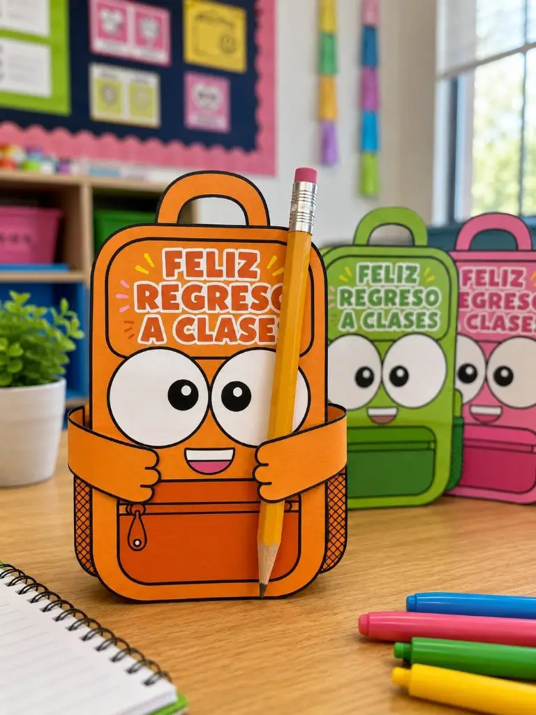 Mochila feliz porta lápiz 🎒✨