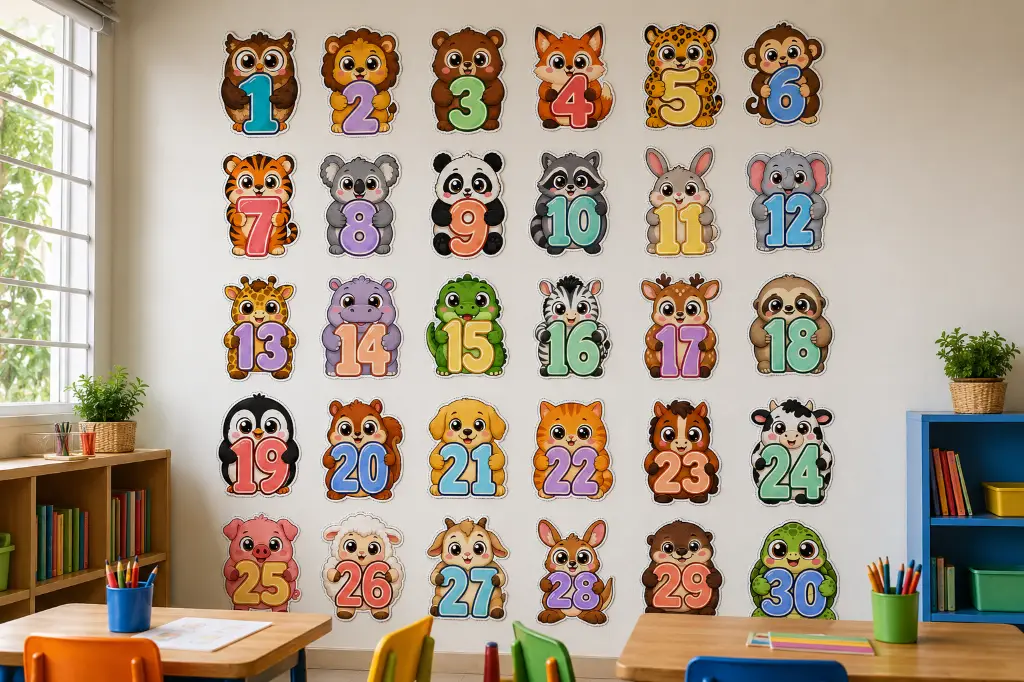 ¡Números 1 al 30 con animalitos! 🦁🔢