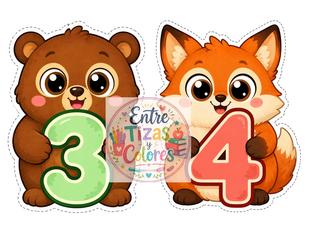 ¡Números 1 al 30 con animalitos! 🦁🔢 miniatura 3