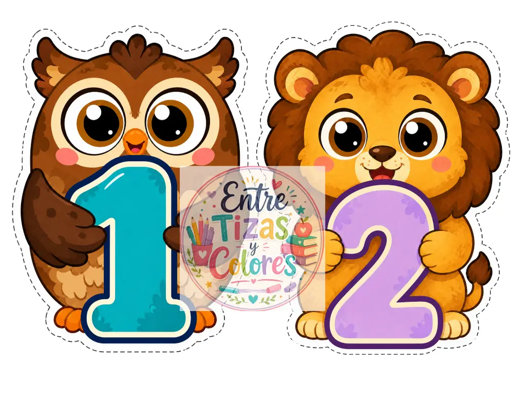 ¡Números 1 al 30 con animalitos! 🦁🔢 miniatura 2