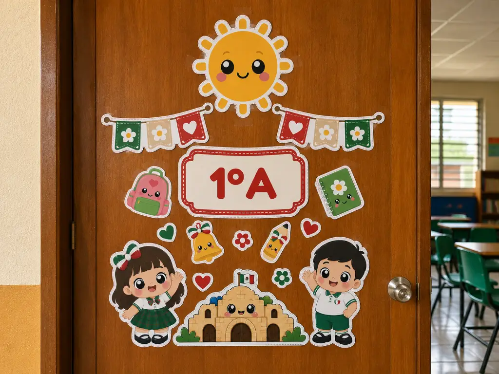 ¡Puerta tricolor de bienvenida! 🇲🇽🏫