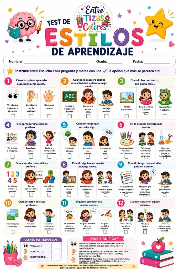 🧠 Test de Estilos de Aprendizaje 🌈